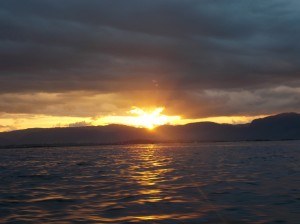 Kalaw trekking: zonsondergang / sunset Inle lake